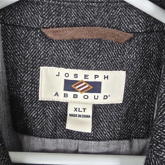 Joseph Abboud Tweed Wool Blend Sport Coat Blazer Elbow Patches XLT Academia - Picture 5 of 15